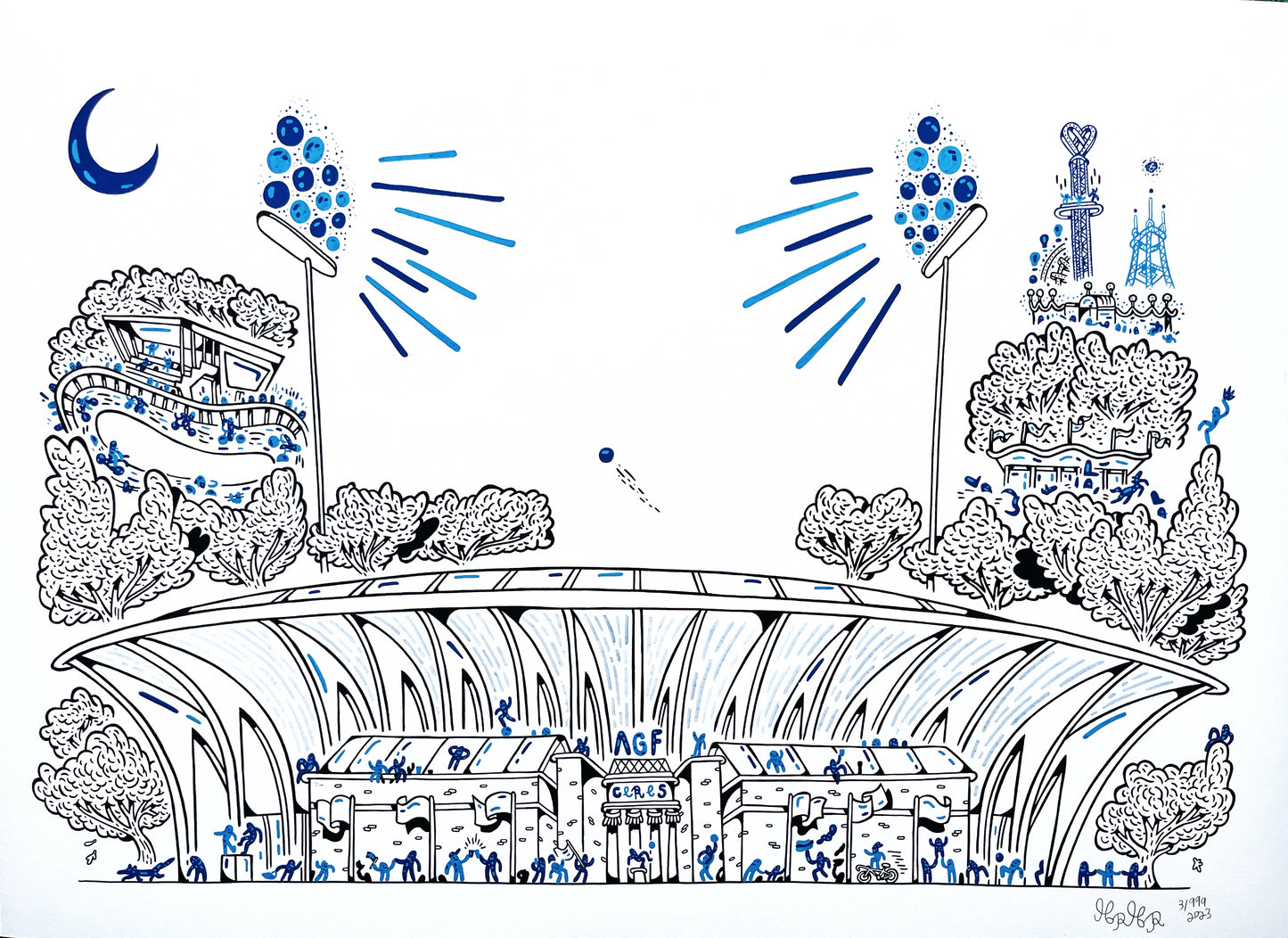 Allerede en bestseller - Over 150 stk. solgt! Aarhus Stadion - 50x70 cm ⚽️