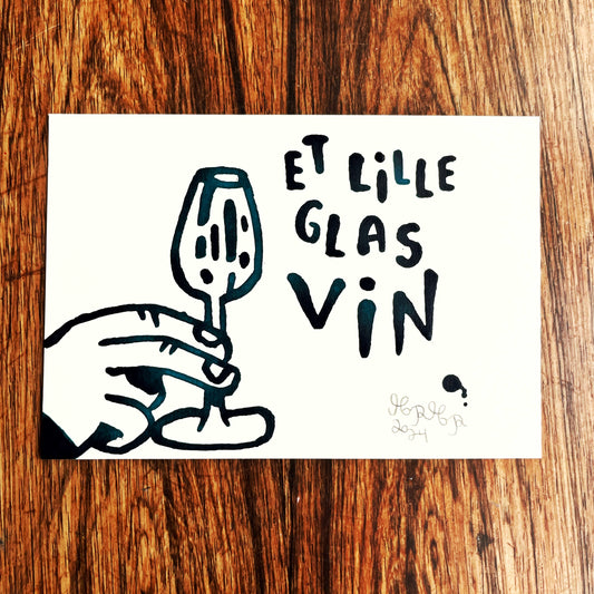 Et lille glas vin - 12,5x18 cm