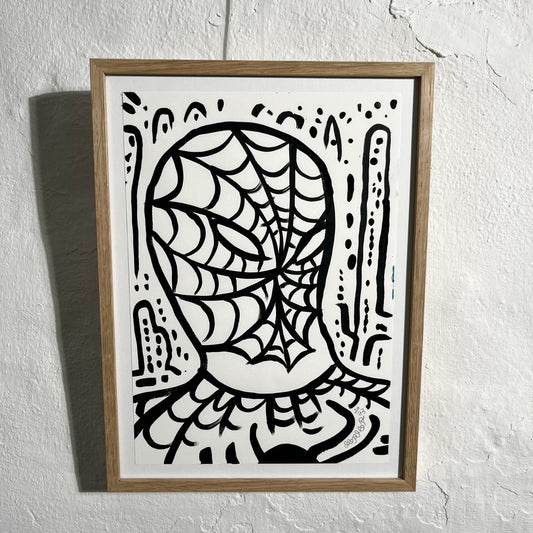 Indrammet Spider - 25x34,5 cm