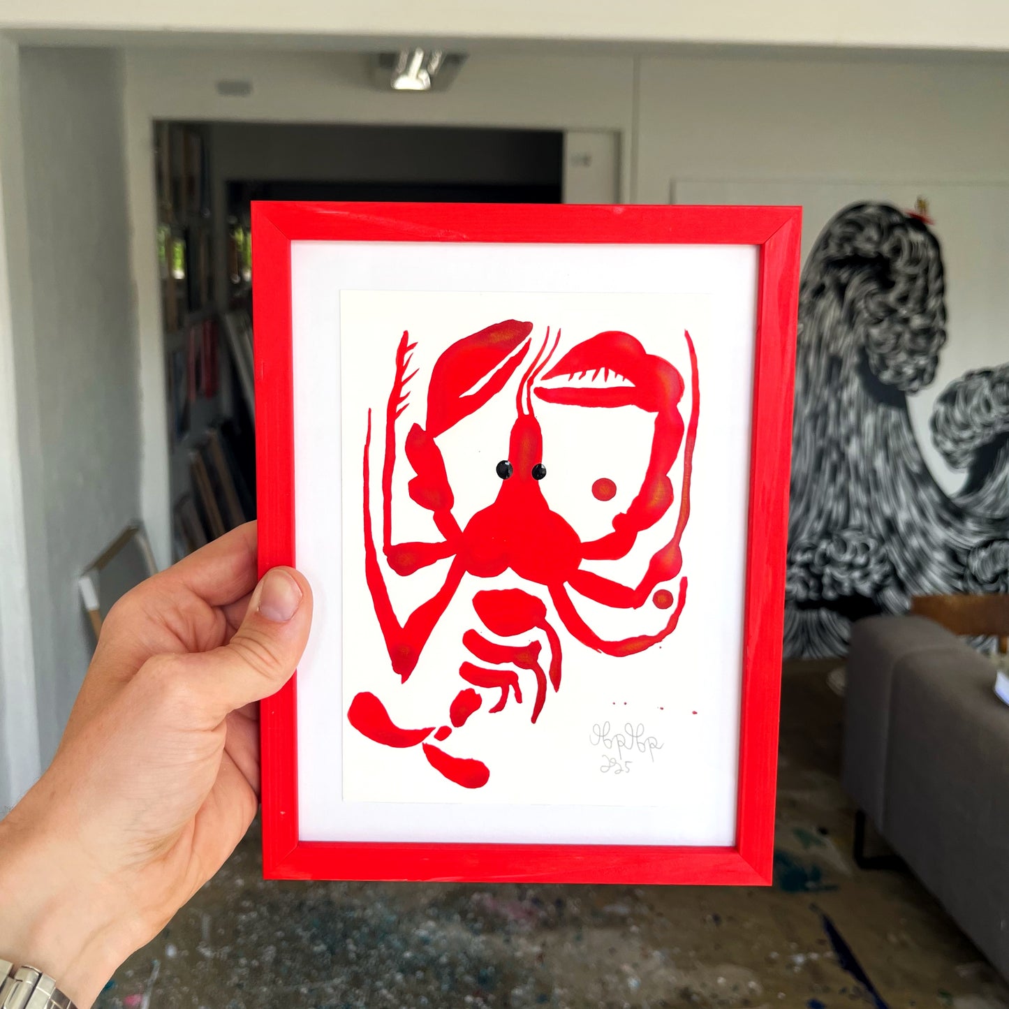 Hummer indrammet - 24x18 cm