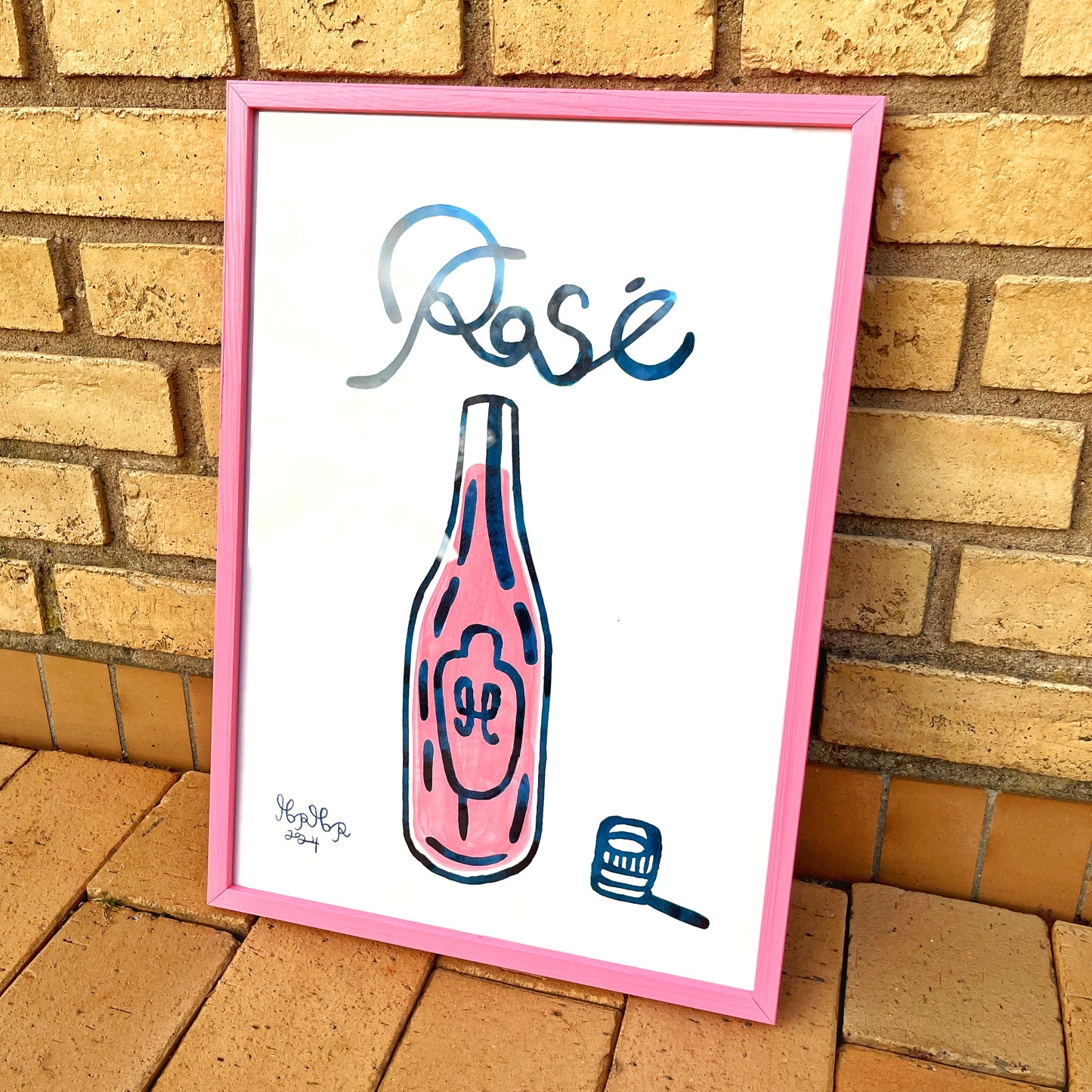 Rosé indrammet - 43x31 cm