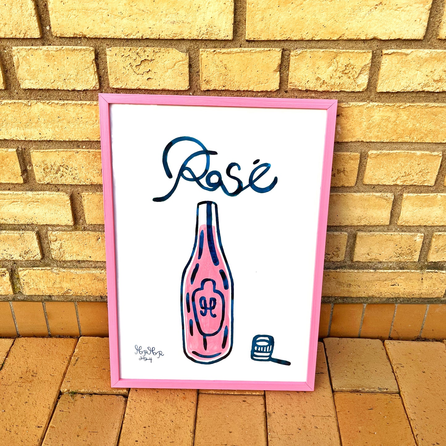 Rosé indrammet - 43x31 cm