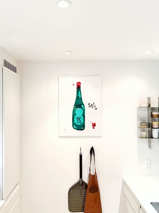 Meget få tilbage - Et af de populæreste prints: Saft - 70x50 cm 🍷