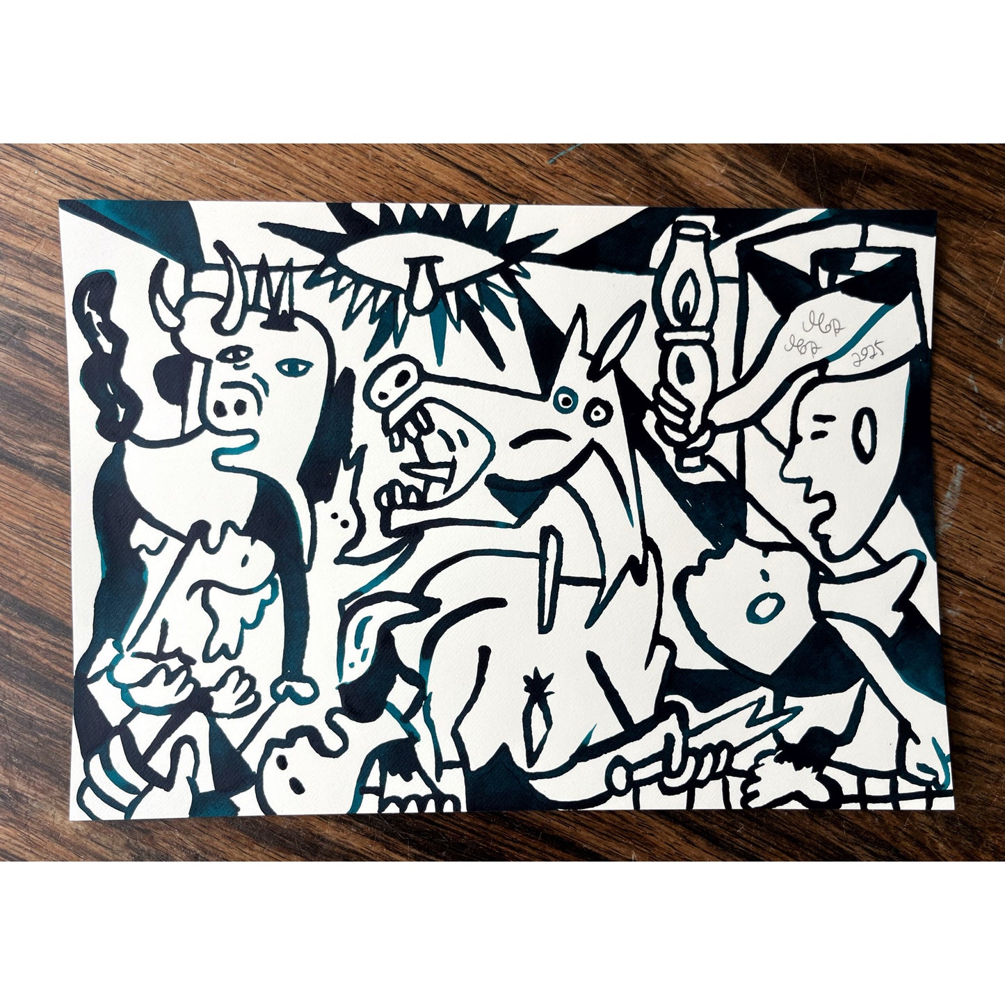 Guernica Homage - 18x26 cm