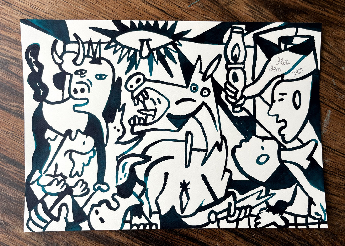 Guernica Homage - 18x26 cm