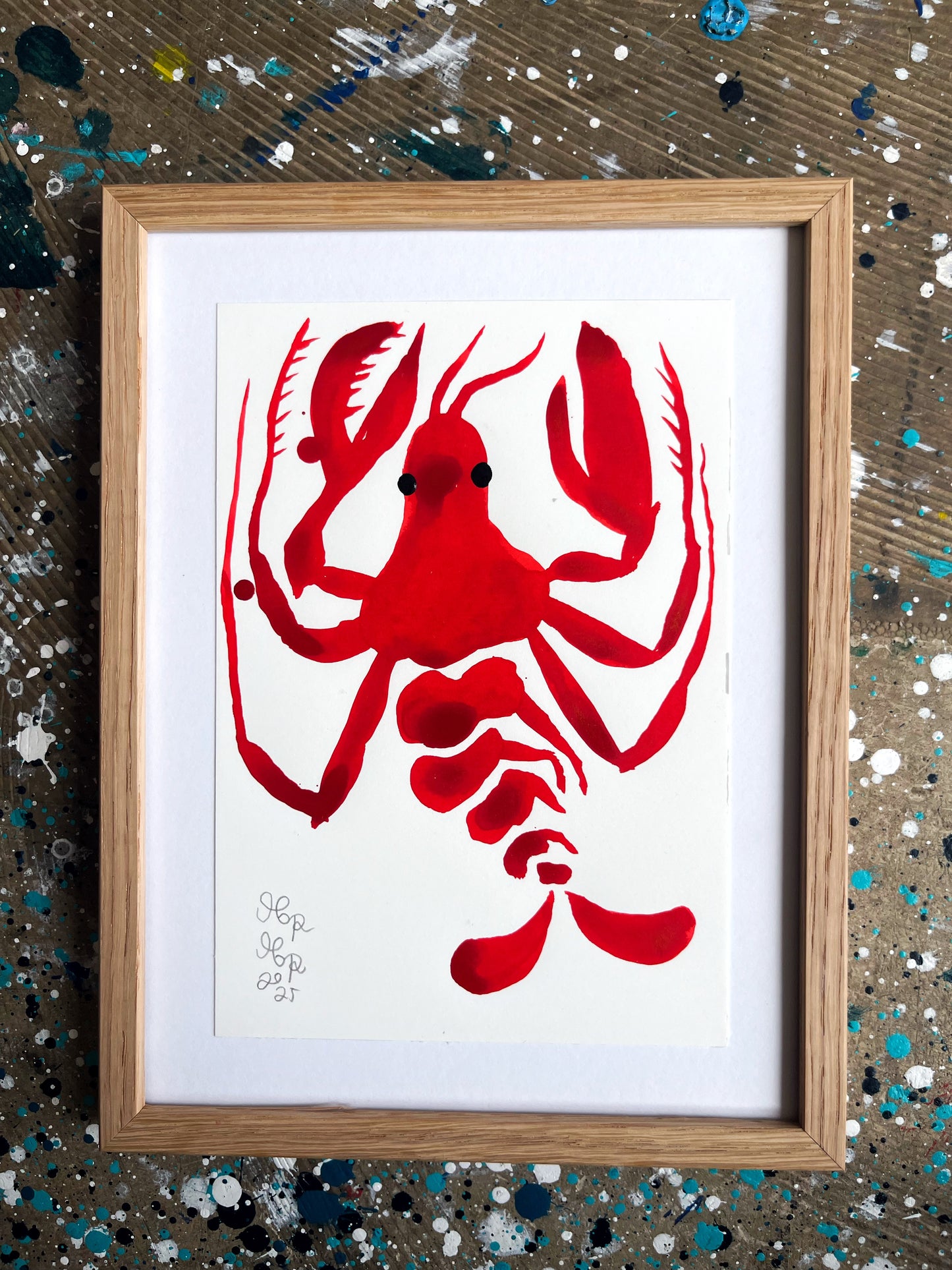 Hummer indrammet - 24x18 cm