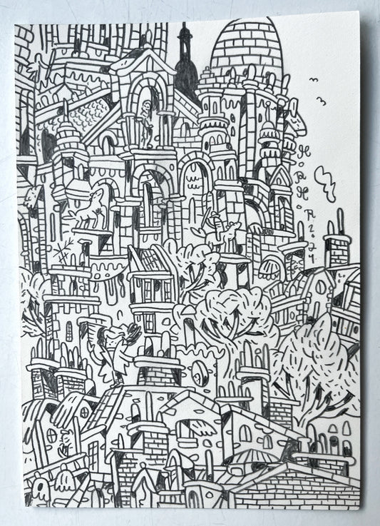 Montmartre udsigt - 18x12,5 cm