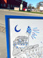 Indrammet i AGF blå - Aarhus Stadion - 50x70 cm 💙